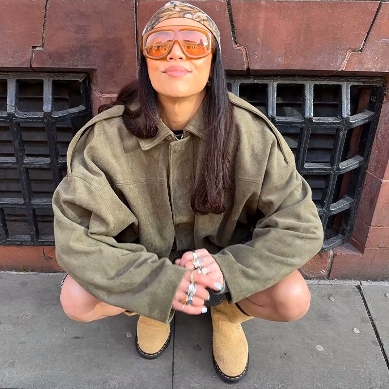 Leila Oversized Suede Jacket